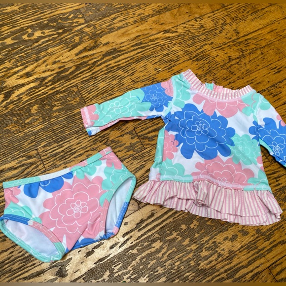 Sweetest little swim suit that will keep shoulders from burning!  Ruffle Butts - Picture 2 of 2